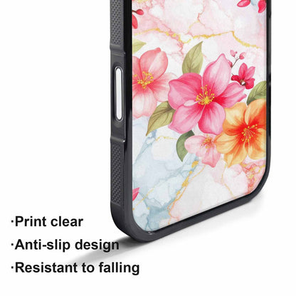 iPhone 17 Pro Max Case — Marble Floral Art Seamless Floral, Customized Protective Case