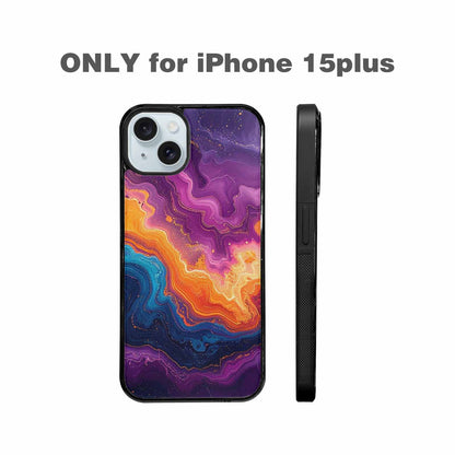 iPhone 15 Plus Case — Psychedelic Marble Tessellation, Personalized Phone Case