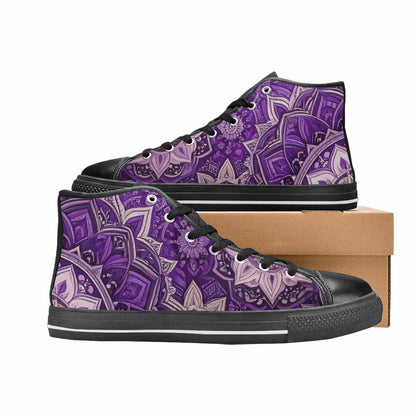 WOMEN'S Mandala High Top Canvas Grunge Custom Sneakers