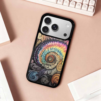 iPhone 17 Pro Case — Tie Dye Swirls Black White Tie, Custom Made Phone Cover