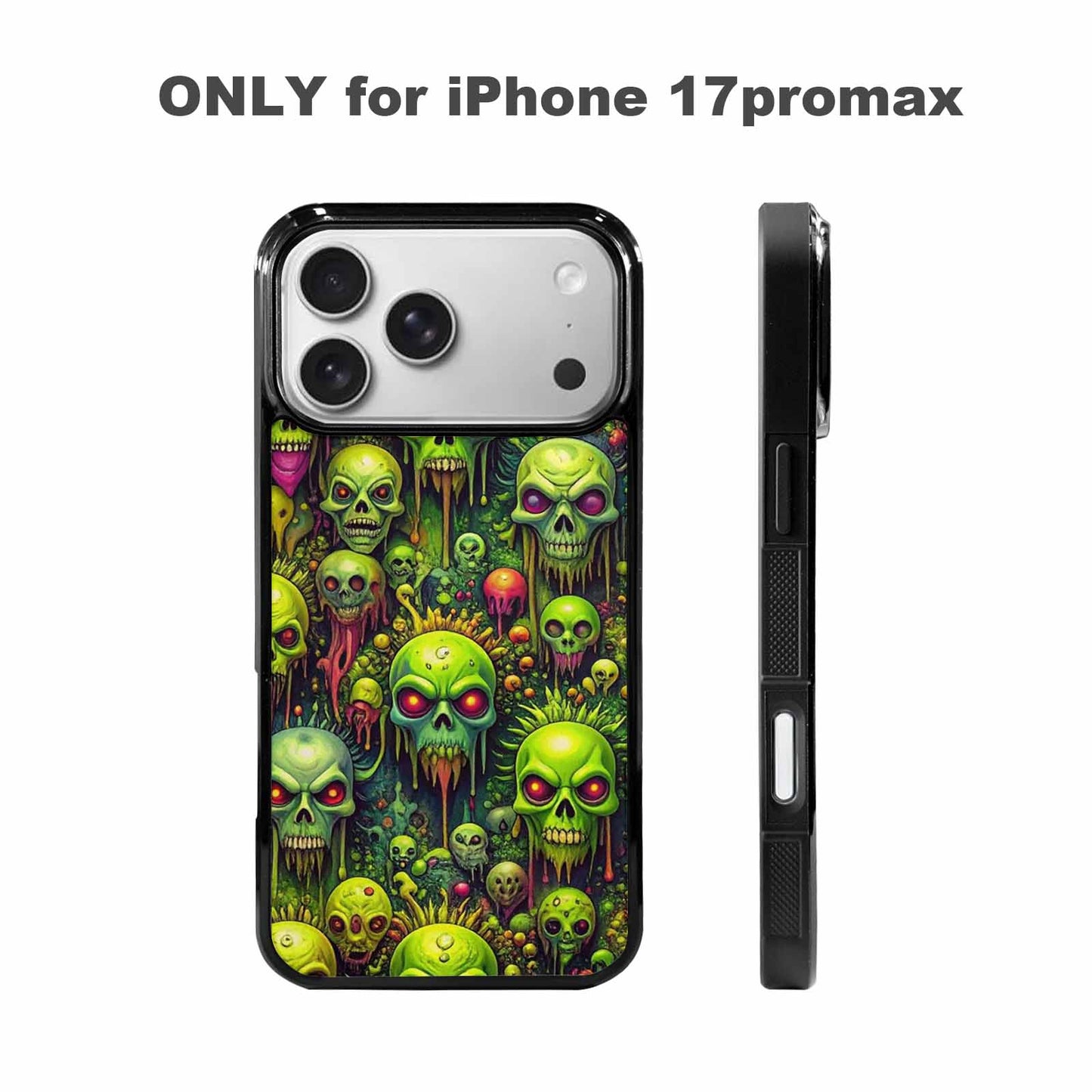 iPhone 17 Pro Max Case — Toxic Radioactive Creature Pattern Original Art, Custom Made Phone Cover