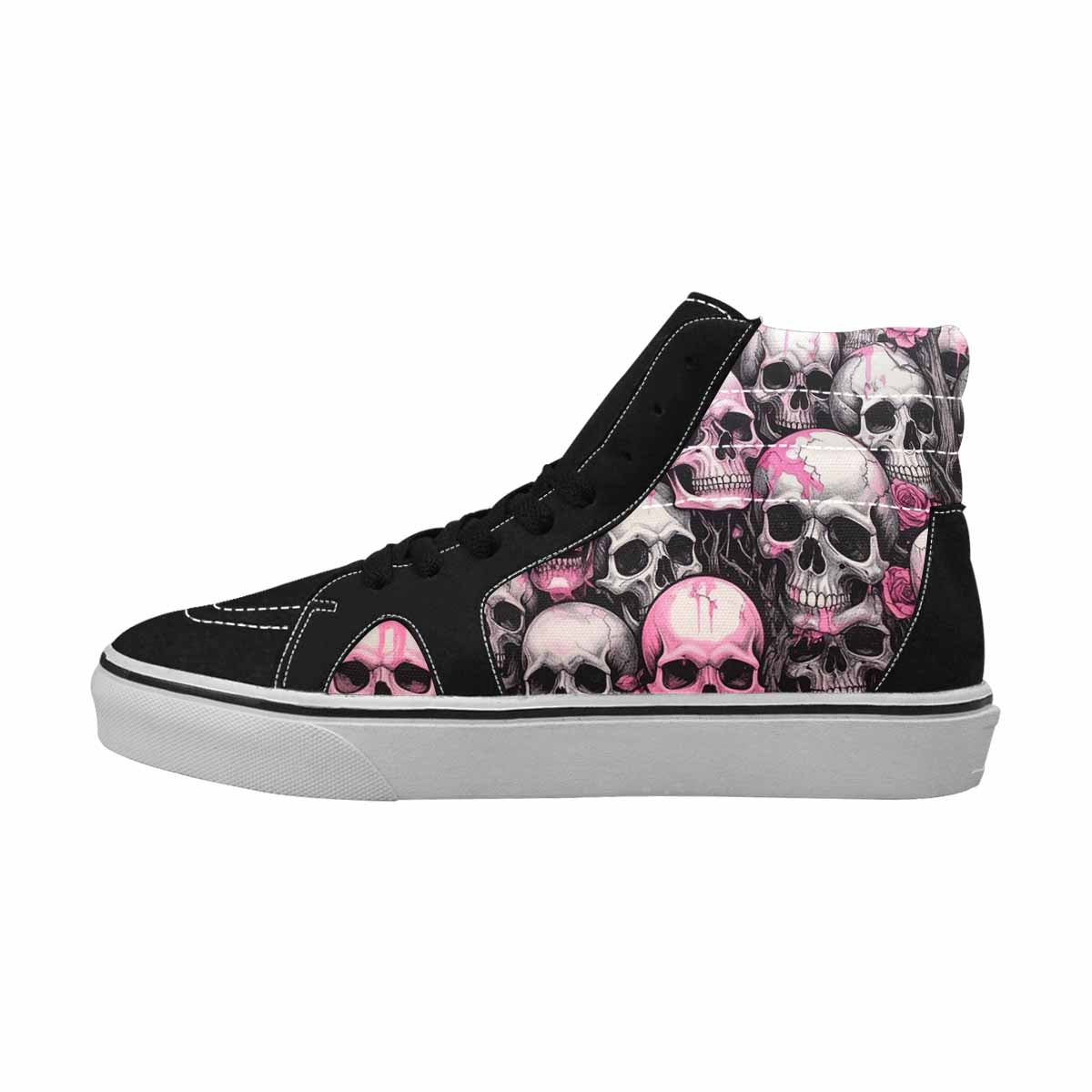 MEN'S Skull Roses High Top Canvas Neon Fantasy Custom Shoes