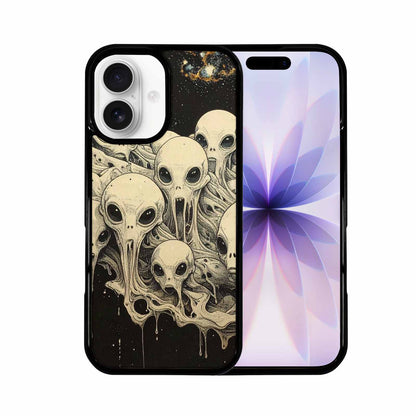 iPhone 17 Case — Melting Aliens Pattern Alien Scifi, Custom Printed Phone Case