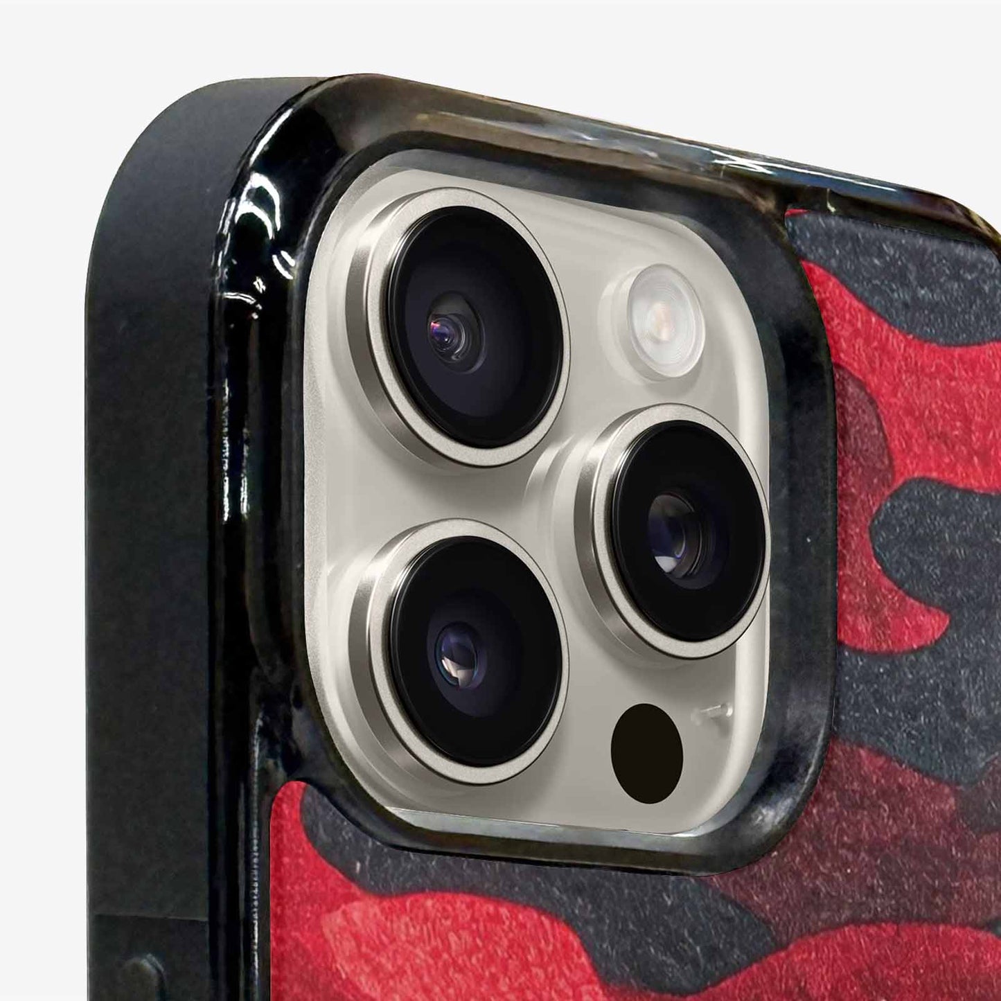 iPhone 16 Pro Max Case — Tactical Camo Red Black Custom, Personalized Phone Case