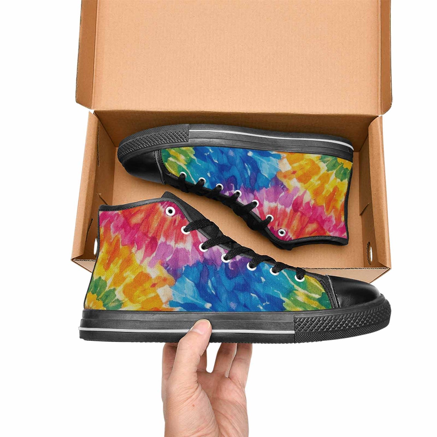 MEN'S Tie Dye Swirl High Top Canvas Aesthetic Sneakers