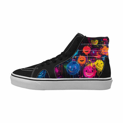 MEN'S Smiley Faces × Glow High Top Canvas Kaleidoscope Custom Sneakers
