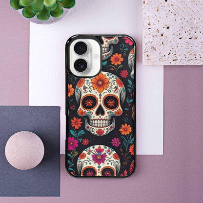 iPhone 16 Case — Smaller Skulls Overlapping Seamless Pattern Of, Custom Made Phone Cover