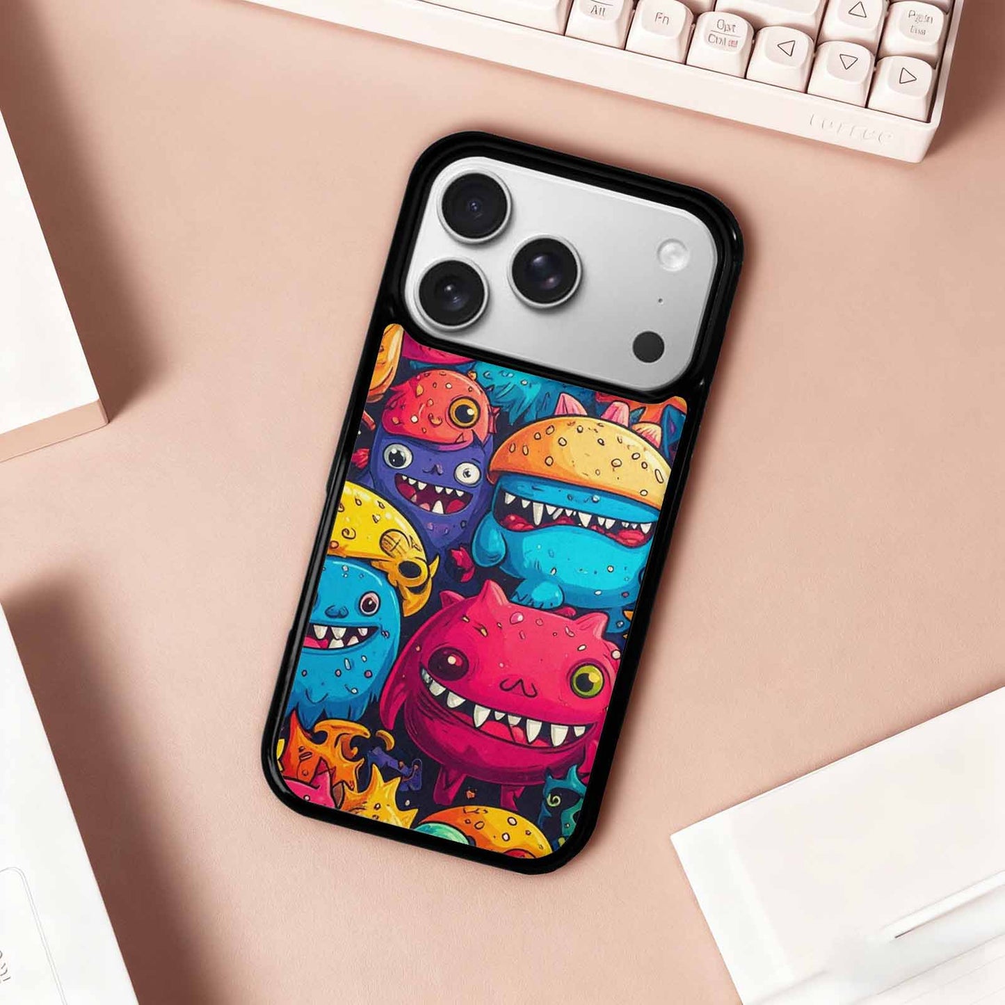iPhone 17 Pro Case — Small Cartoon Monster Character Pattern Cartoon, Custom Made Phone Cover
