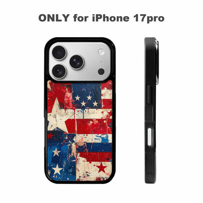 iPhone 17 Pro Case — Patriotic Stars And Stripes American Galaxy, Custom Designed Case Cover