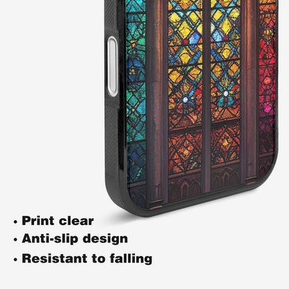 iPhone 16 Case — Stained Glass Cathedral, Custom Printed Phone Case