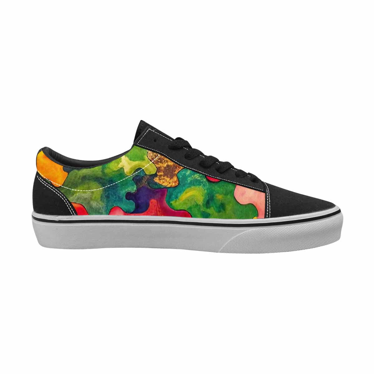 WOMEN'S Camo Patches Lace-Up Canvas Dark Academia Sneakers