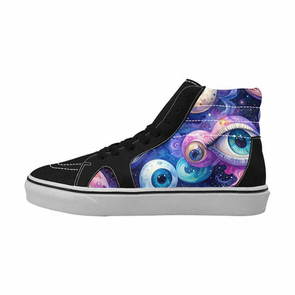 MEN'S Cartoon Eyeballs Galaxy High Top Canvas Aesthetic Custom Sneakers