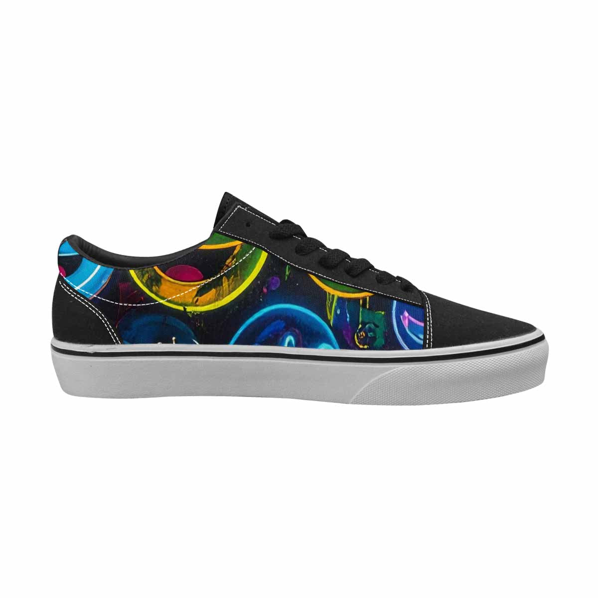 WOMEN'S Smiley Faces × Glow Lace-Up Canvas Wallpaper Art Custom Sneakers