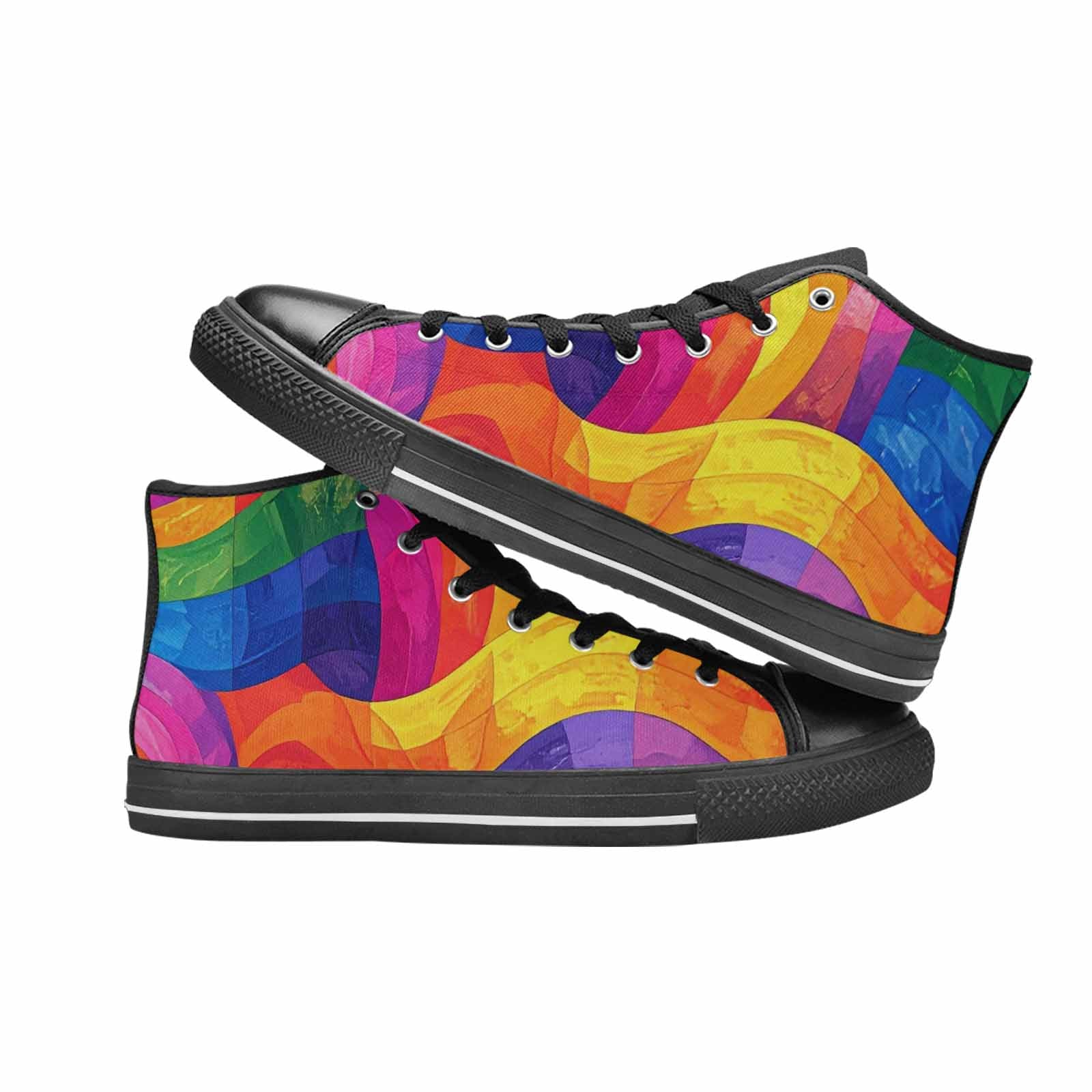 WOMEN'S Rainbow Pride Flag High Top Canvas Aesthetic Custom Shoes