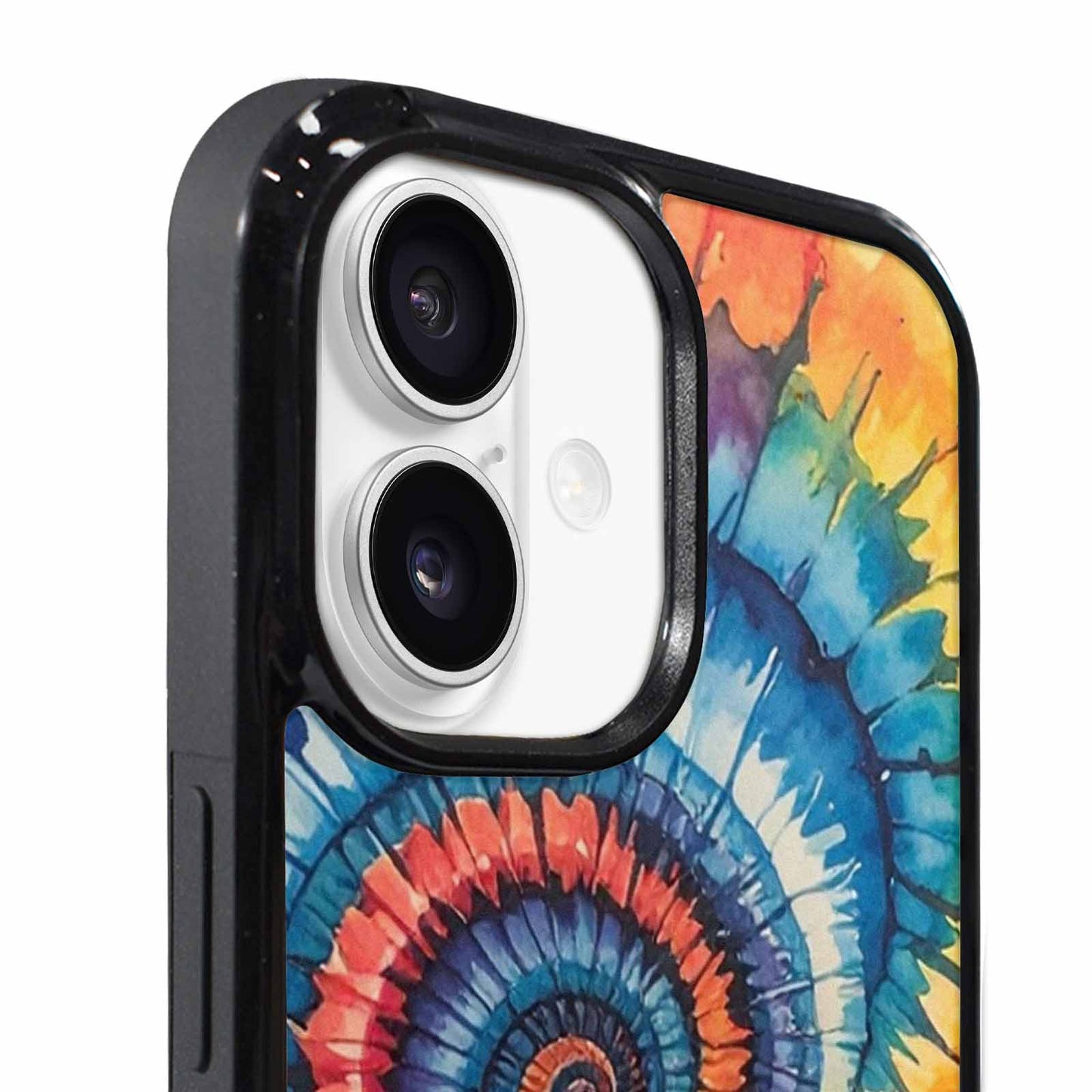 iPhone 17 Case — Black &amp; Blue Ink Tie Dye, Custom Printed Phone Case