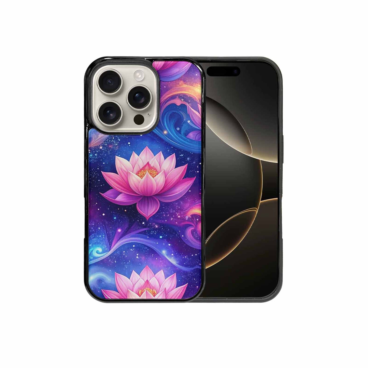 iPhone 16 Pro Case — Lotus Galaxy Art Seamless Pattern Vibrant, Custom Art Phone Cover