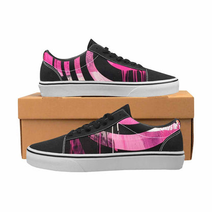 WOMEN'S Zebra Black & Pink Ink Canvas Original Design Neon Fantasy Custom Kicks