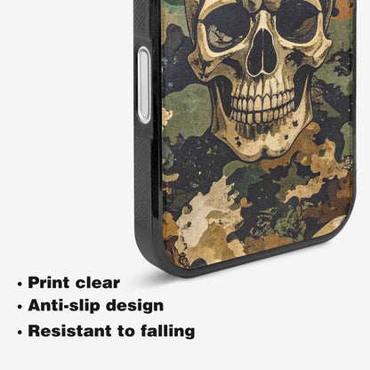iPhone 16 Case — Military Camo Skull Custom, Unique Phone Case Design