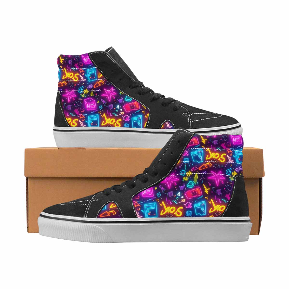 WOMEN'S 80S Retro High Top Canvas Personalized Cottagecore Customized Sneakers