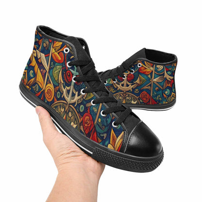 WOMEN'S Old School Tattoo High Top Canvas Vivid Custom Sneakers