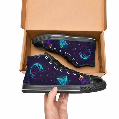 MEN'S Space Galaxy Astronaut High Top Canvas Cottagecore Custom Sneakers
