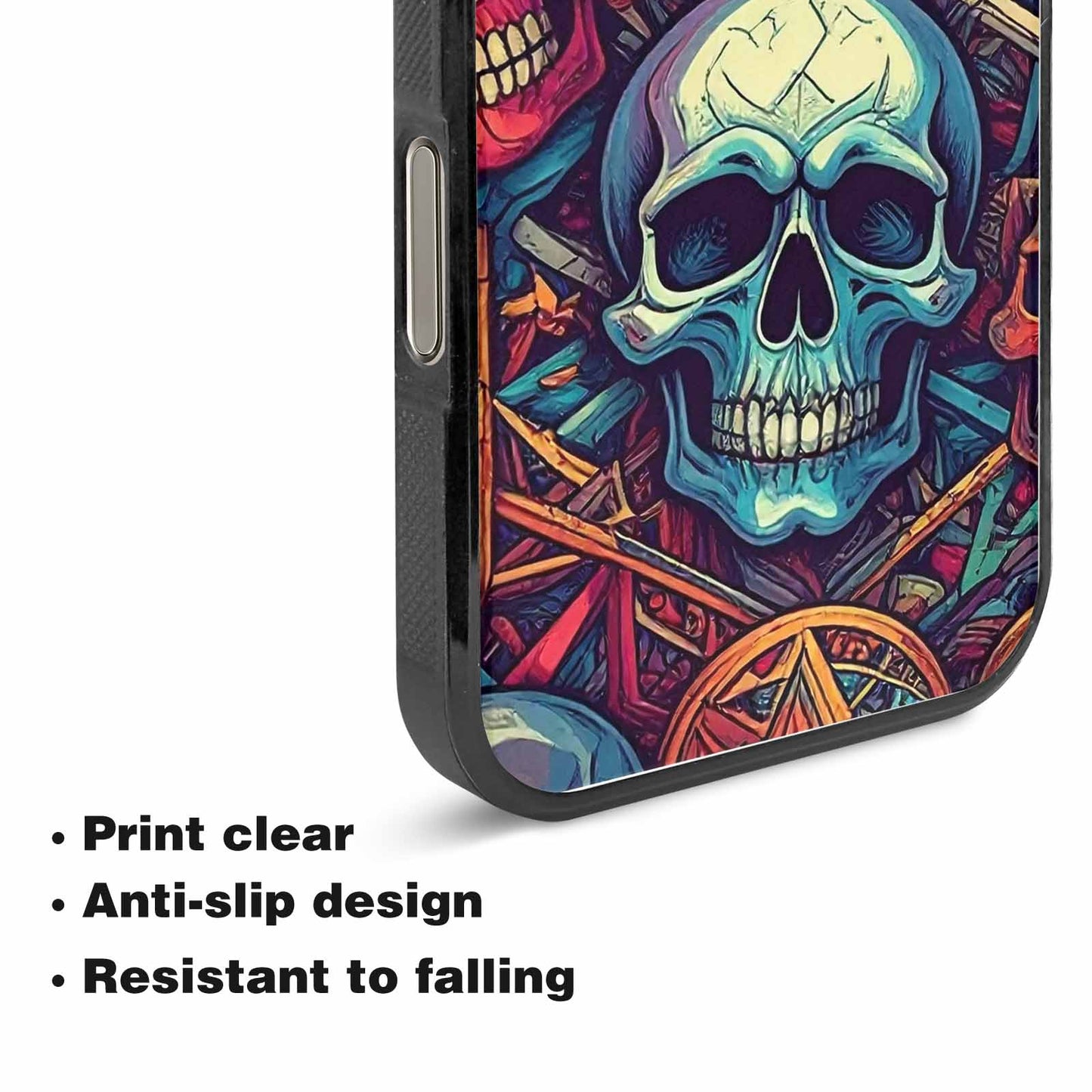 iPhone 15 Pro Max Case — Sacred Geometry Lots Of Skulls Seamless, Custom Made Phone Cover