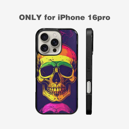 iPhone 16 Pro Case — Pride Flag Skulls Seamless Pattern Vibrant, Customized Protective Case
