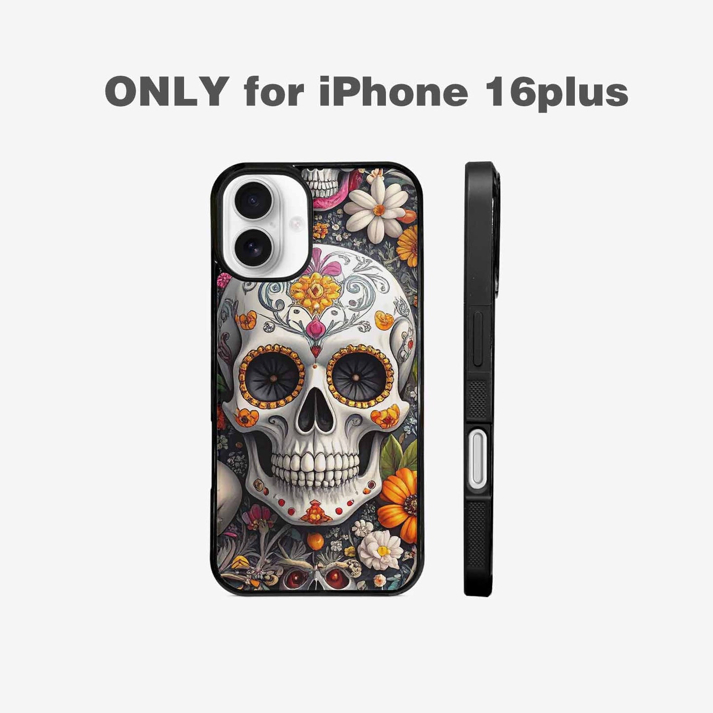 iPhone 16 Plus Case — Greyscale Black And White Dark Black, Custom Print Case Cover