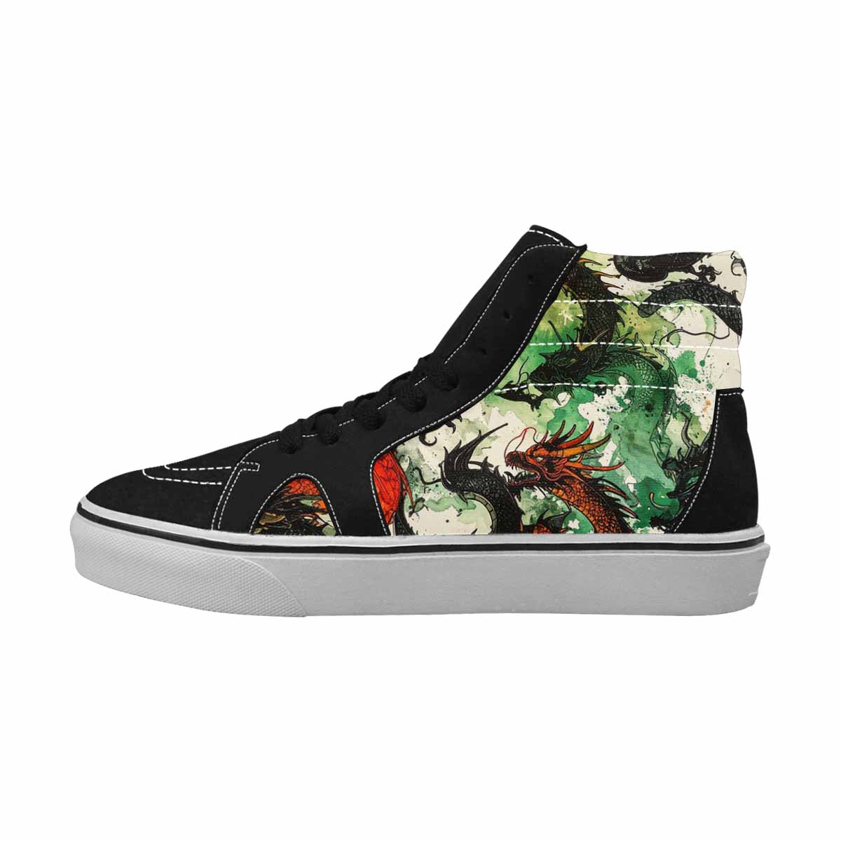 MEN'S Dragon Scale High Top Canvas Vivid Custom Sneakers