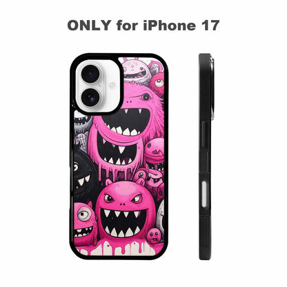 iPhone 17 Case — Black &amp; Pink Ink Cartoon Cute, Custom Print Case Cover