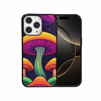iPhone 15 Pro Max Case — Psychedelic Mushroom Cartoon Pattern, Custom Designed Case Cover