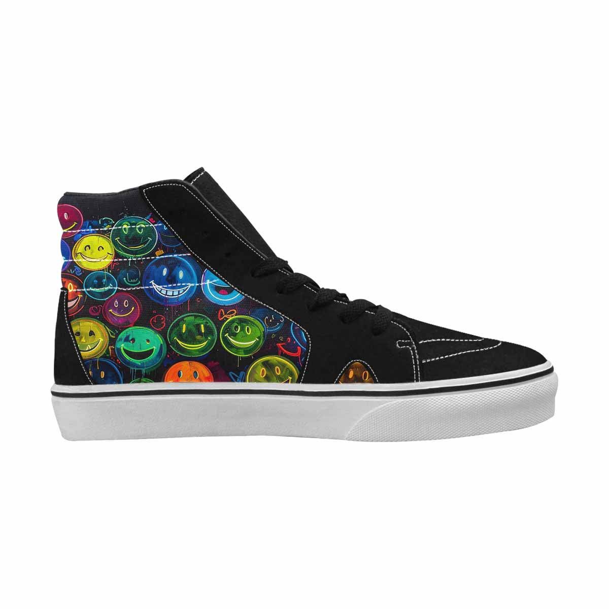 MEN'S Smiley Faces × Glow High Top Canvas Dreamcore Custom Shoes