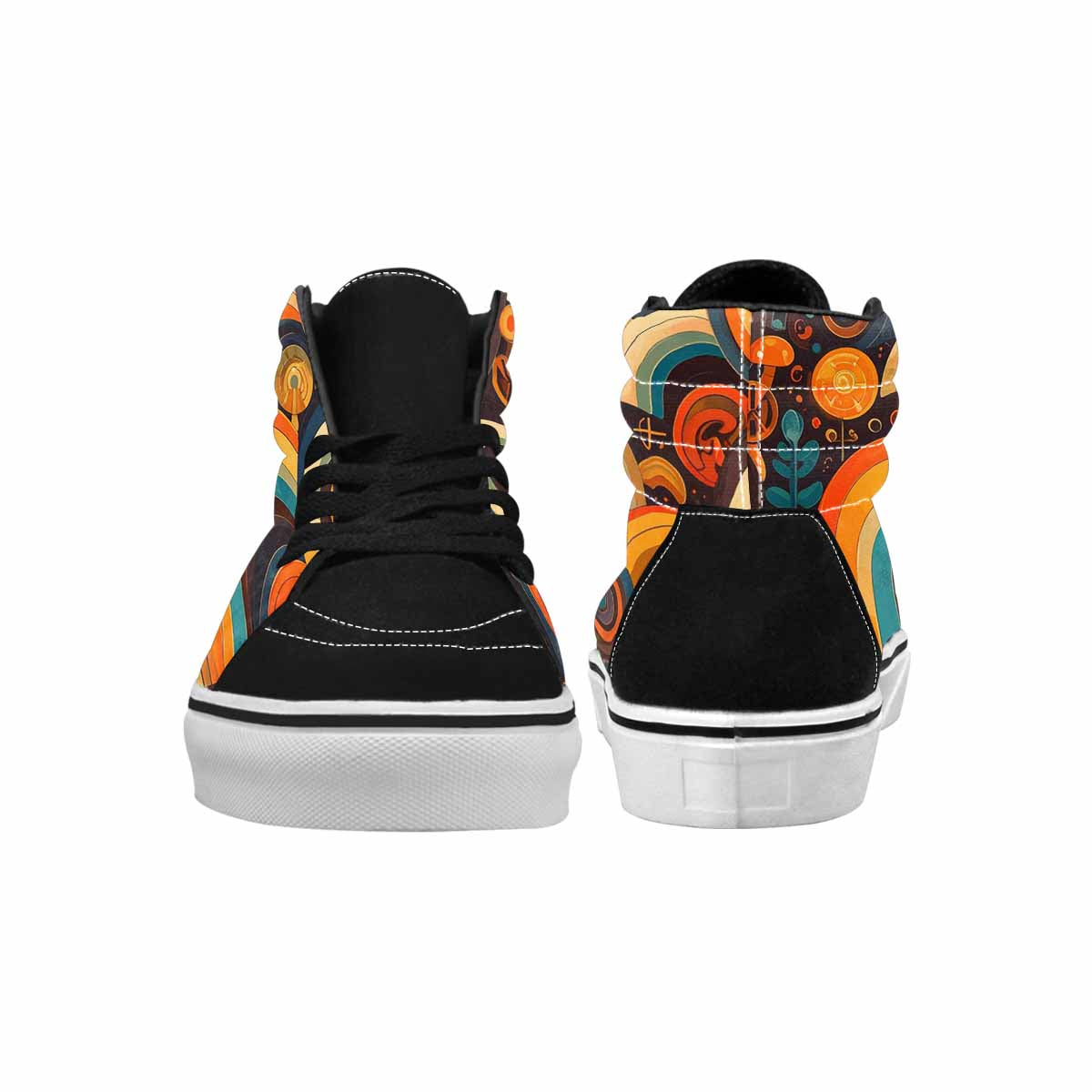 WOMEN'S Groovy 70S Peace High Top Canvas Grunge Shoes