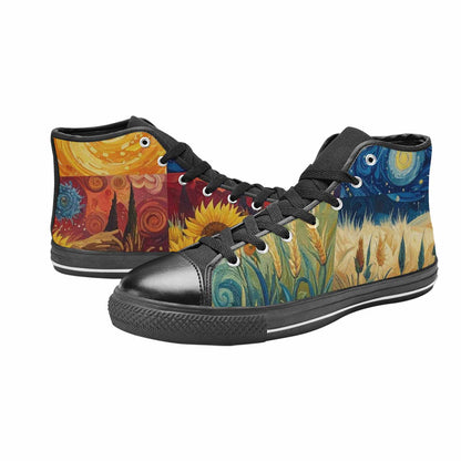 MEN'S Van Gogh-Style Swirl High Top Canvas Dark Academia Shoes