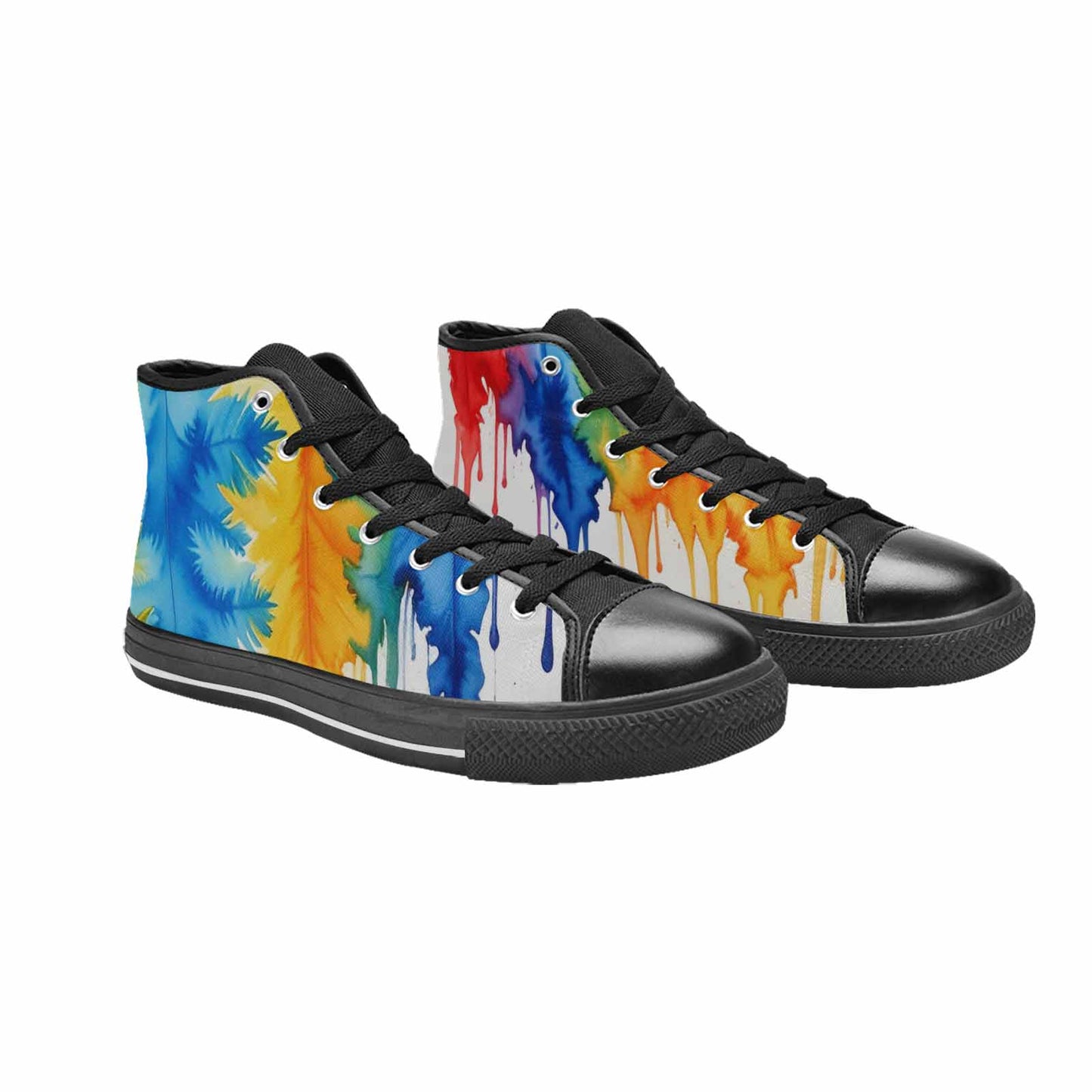 MEN'S Tie Dye Drip High Top Canvas Vivid Custom Shoes