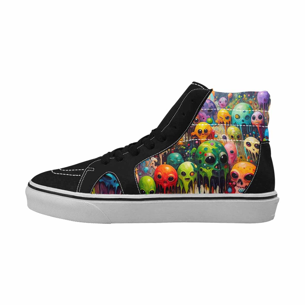 MEN'S Aliens  Camo Melting High Top Canvas Melting Art Sneakers