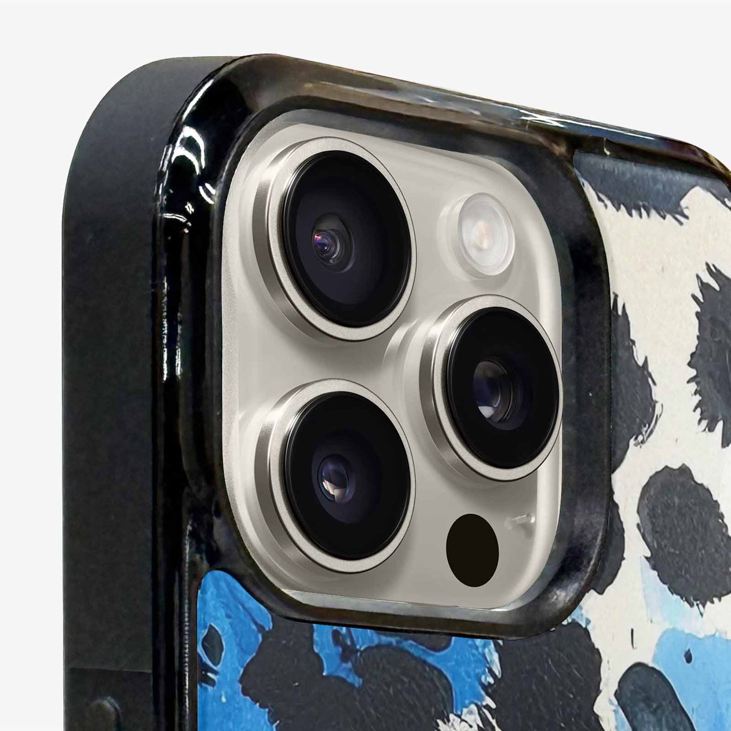 iPhone 16 Pro Case — Animal Print Black Blue Ink Animal, Customized Protective Case