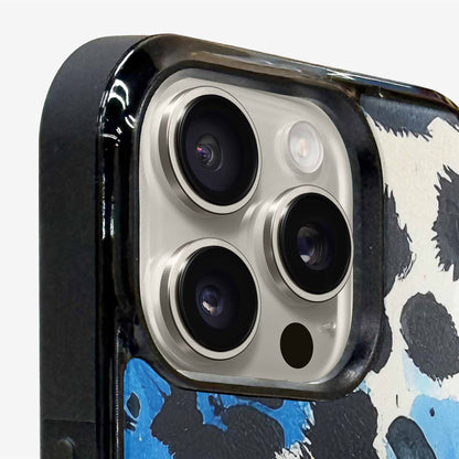 iPhone 16 Pro Case — Animal Print Black Blue Ink Animal, Customized Protective Case