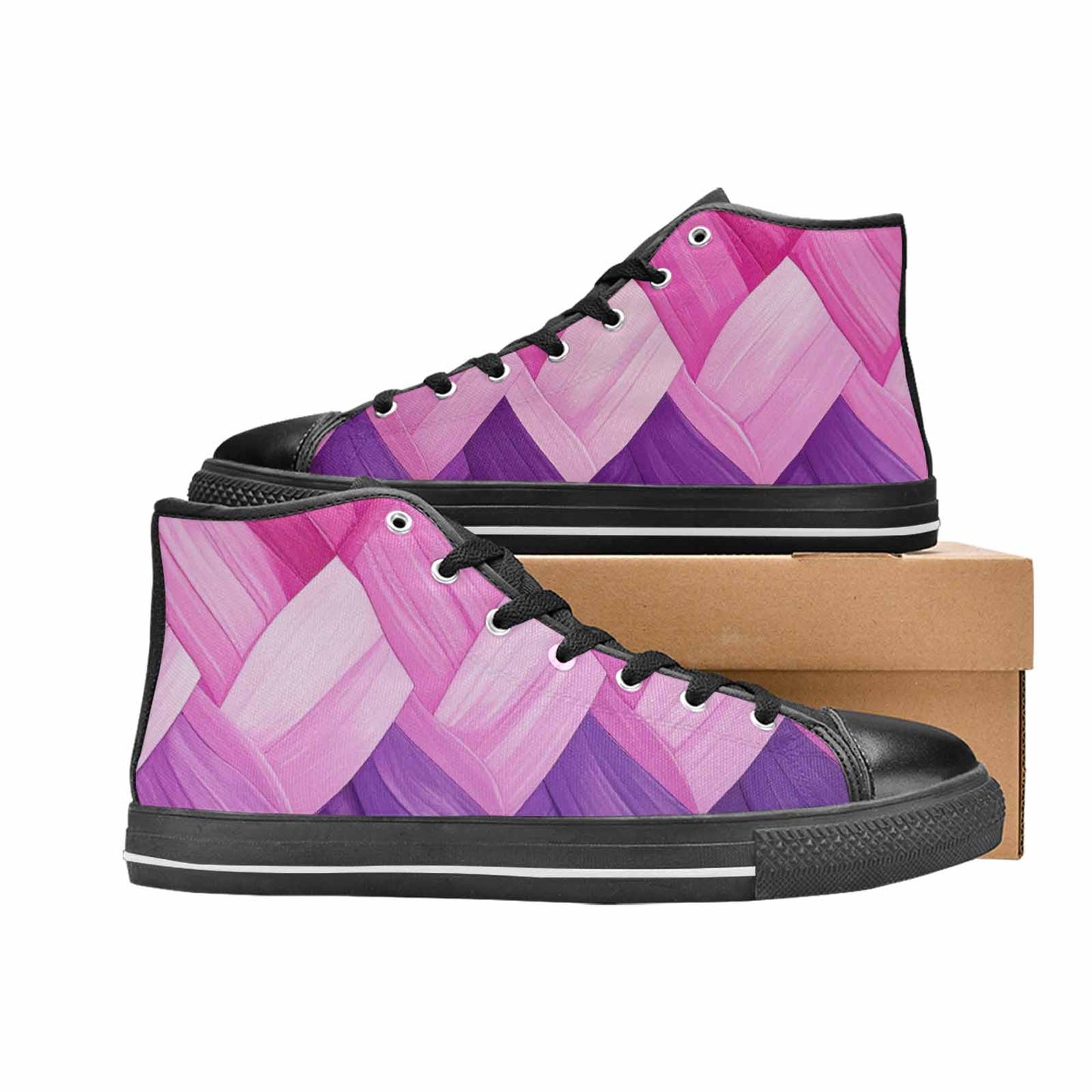 MEN'S Bisexual Flag Color High Top Canvas Grunge Sneakers