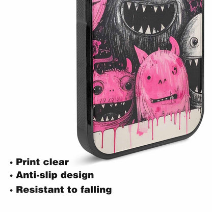iPhone 15 Plus Case — Monsters General Black Pink Ink Cartoon, Original Design Phone Case