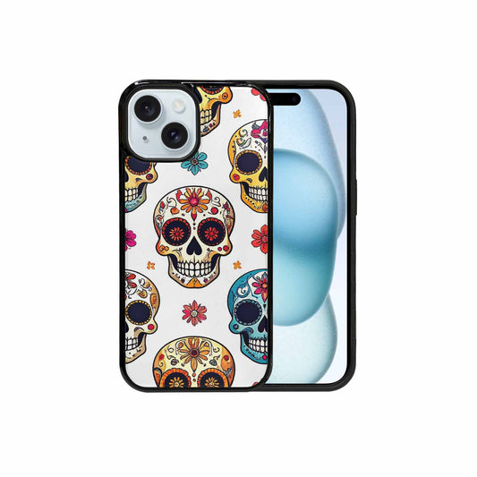 iPhone 15 Case — Vibrant Skull Seamless, Customized Protective Case