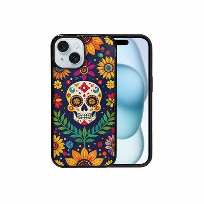 iPhone 15 Case — Sunflowers And Skulls, Customized Protective Case