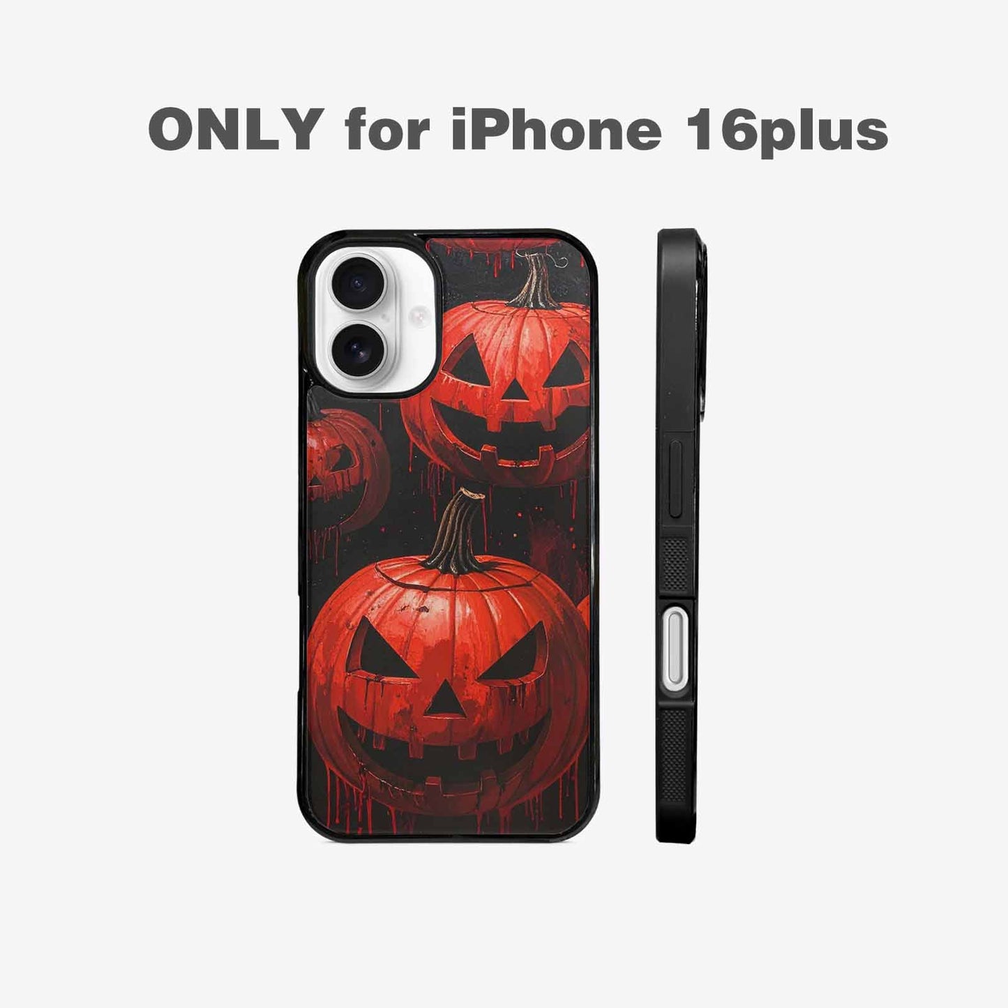 iPhone 16 Plus Case — Bloody Pumpkin Face Custom, Personalized Phone Case
