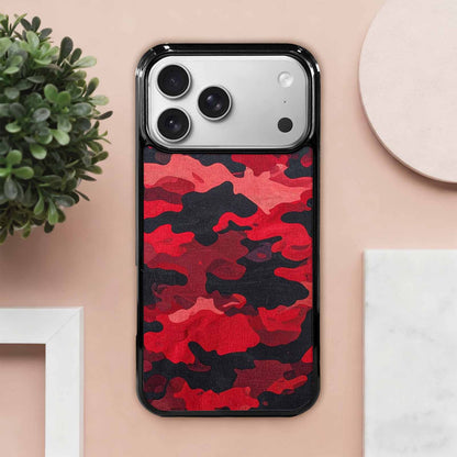 iPhone 17 Pro Max Case — Tactical Camo Red Black Custom Camo, Custom Phone Case