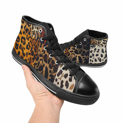 MEN'S Animal Print High Top Canvas Neon Fantasy Custom Sneakers