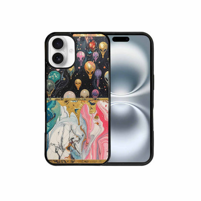 iPhone 16 Plus Case — Aliens Marblealiens Pattern Cyi, Custom Made Phone Cover