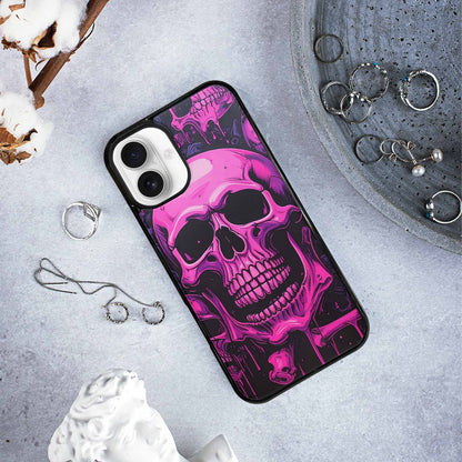 iPhone 16 Plus Case — Pink Purple Skeletons Neon Drip Melting, Custom Print Case Cover