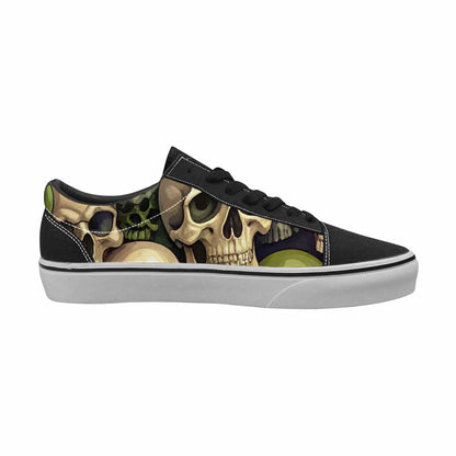 WOMEN'S Skulls × Camo Skulls Lace-Up Canvas Wallpaper Art Custom Sneakers