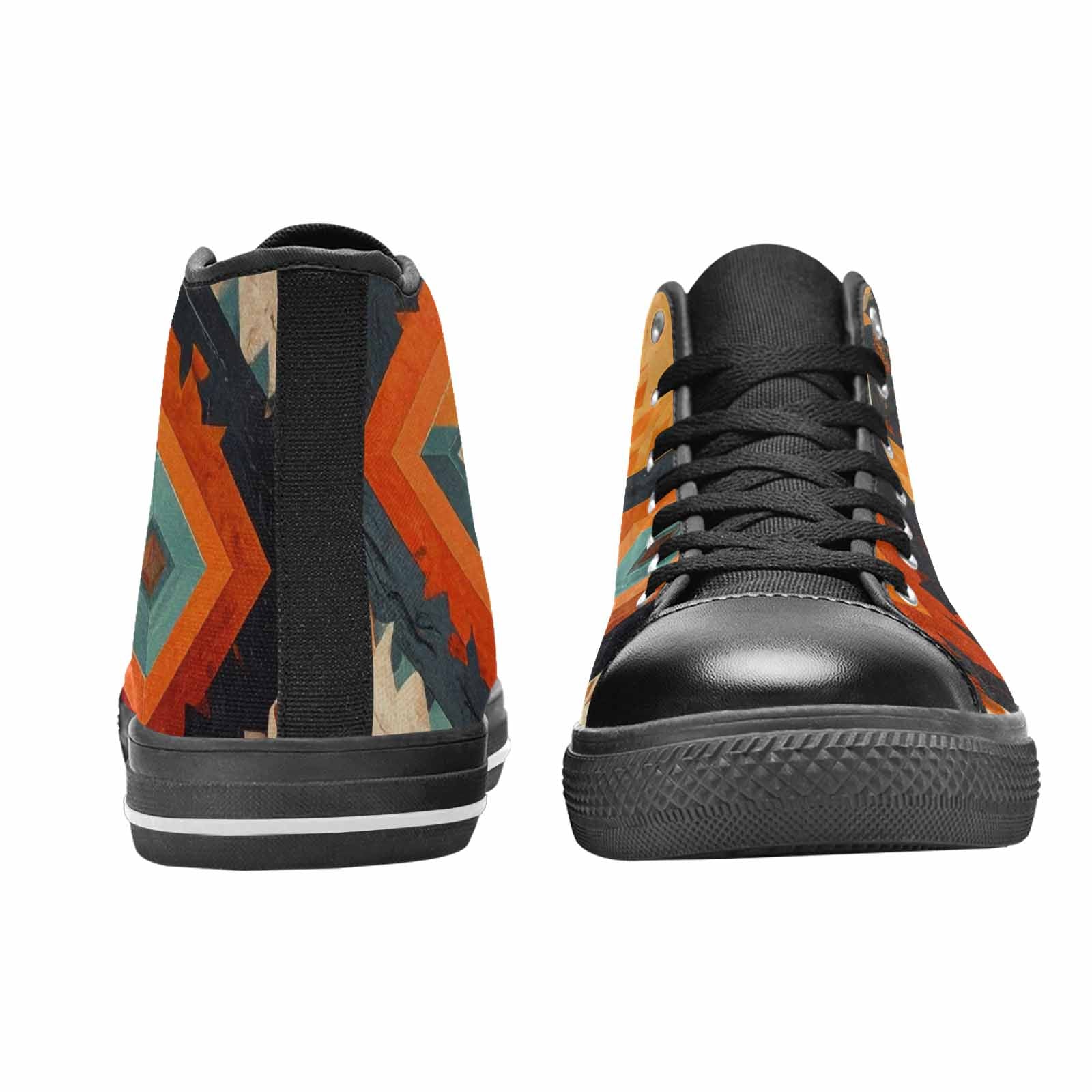 MEN'S Southwestern Geometric Diamond High Top Canvas Vibrant Chaos Shoes
