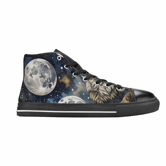 WOMEN'S Wolf Silhouette Moon High Top Canvas Dreamcore Custom Sneakers